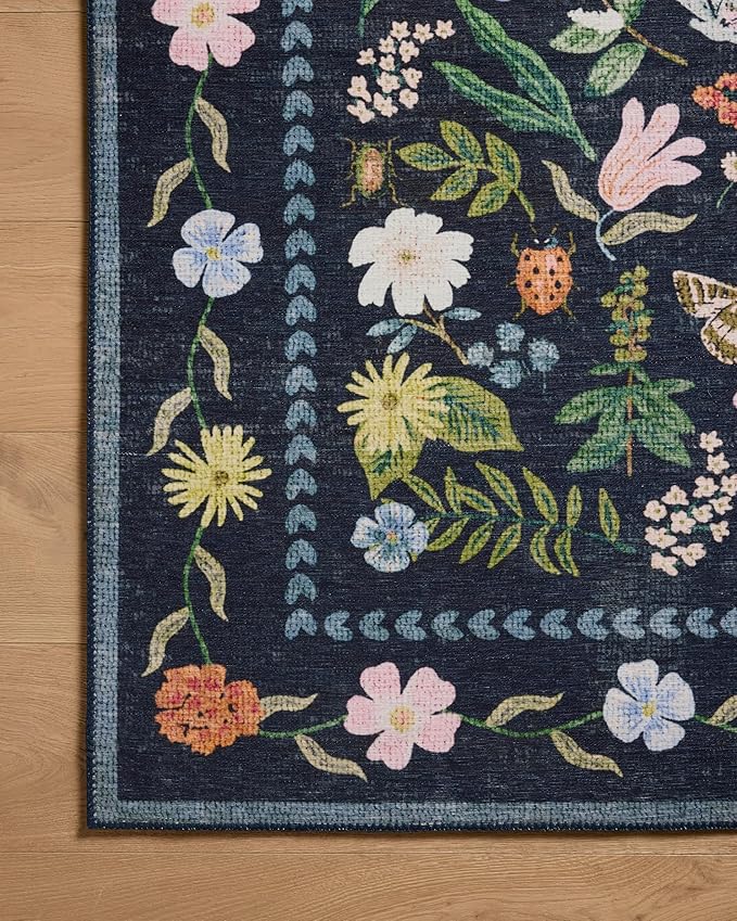 Loloi Rifle Paper Co. Canopy Collection CNP-04 Black 8'-6" x 11'-6" Area Rug