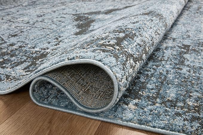 Loloi II Odette Collection ODT-08 Sky/Charcoal 4'-0" x 6'-0" Accent Rug