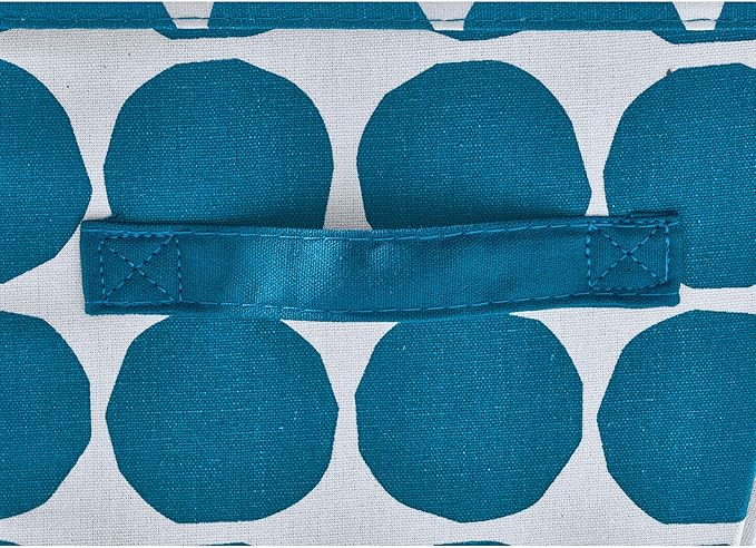 iDesign Dot Fabric Storage Bin, Angled Medium Basket Container with Dual Side Handles for Closet, Bedroom, Toys, Nursery - Blue