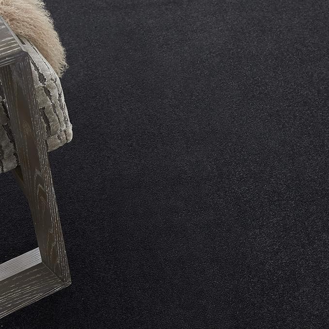 Nourison Essentials 108x144 Rectangle Fabric Area Rug in Black/Charcoal