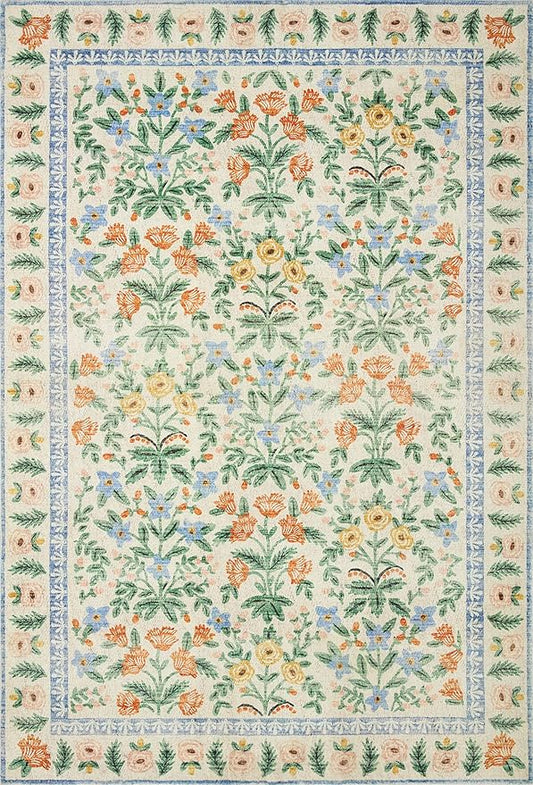 Rifle Paper Co. x Loloi Eden Collection EDE-02 Mughal Garden Cream 2'-6" x 11'-6" Runner Rug