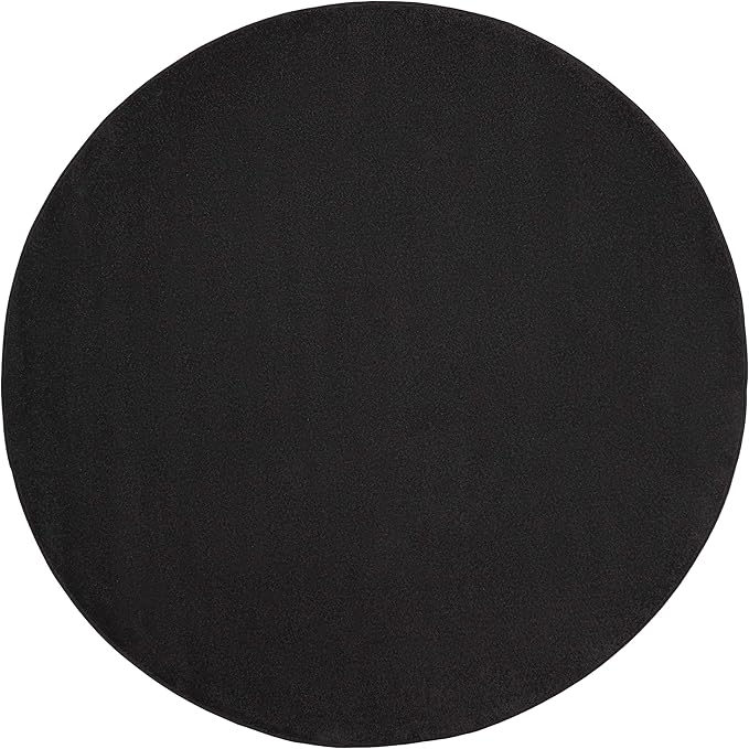 Nourison Essentials Solid Contemporary Black 10' x Round Area Rug