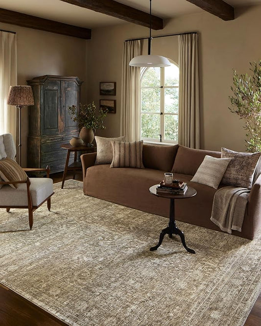 Loloi Amber Lewis Honora Collection HON-01 Khaki/Beige 5'-3" x 7'-9" Area Rug