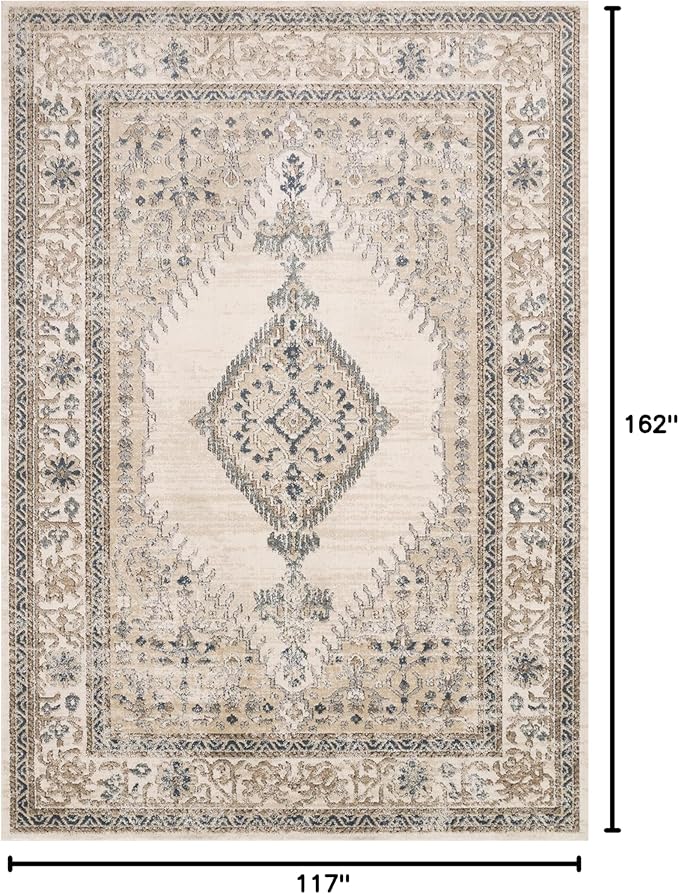 Loloi Teagan Collection 9'-9" x 13'-6" Area Rug in Oatmeal/Ivory - Large, Soft Neutral Rug, High-Traffic for Living Room, Bedroom, Home Office, Dining Area