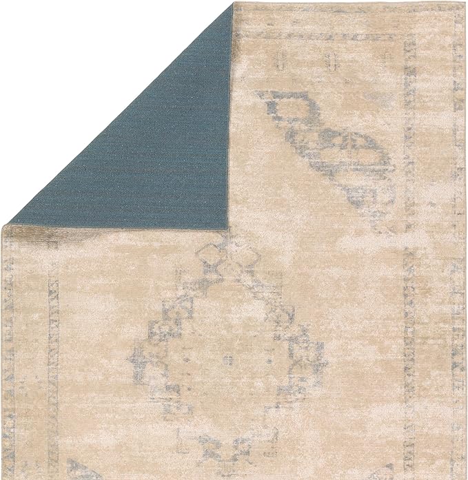 Jaipur Living Natural, Jute 5x8 Area Rug, Boho, Tan and Slate, Living Room Rug, Bedroom Rug