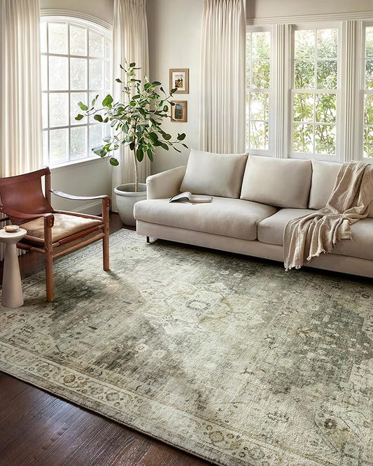 Loloi II Rosette Sage/Beige 2'-6" x 9'-9" Runner Rug