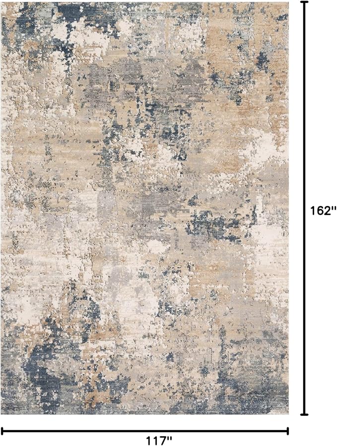 Loloi Teagan Collection 9'-9" x 13'-6" Area Rug in Sand/Mist - Large, Soft Neutral Rug, High-Traffic for Living Room, Bedroom, Home Office, Dining Area