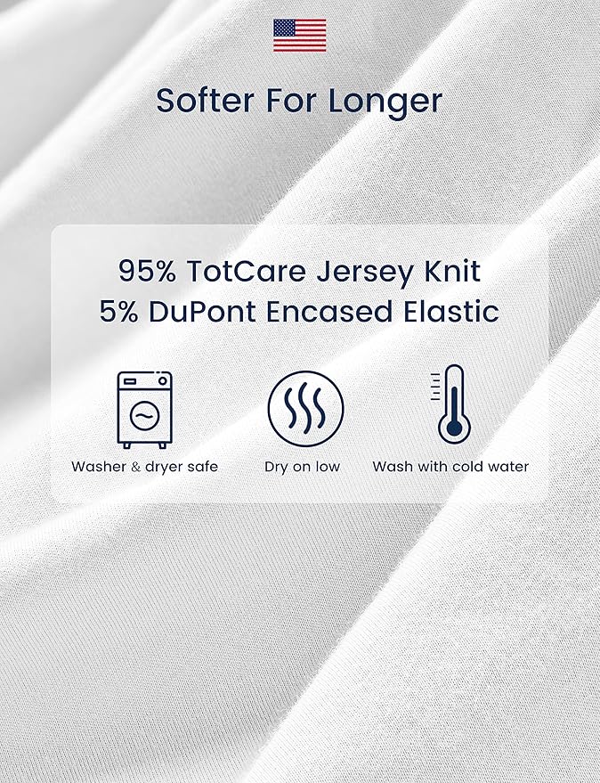 TotAha Premium Stretchy Crib Sheets (2-Pack)-Hypoallergenic, Silky Comfort, Buttery Soft, Calming Effect, All-Season Jersey-Knit Sheets, 9'' Extra Deep Pocket (Colorful Flora & Blue Flowers)