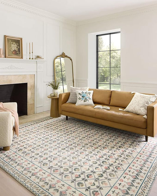 Rifle Paper Co. x Loloi Eden Collection EDE-03 Lattice Ivory 2'-6" x 7'-6" Runner Rug