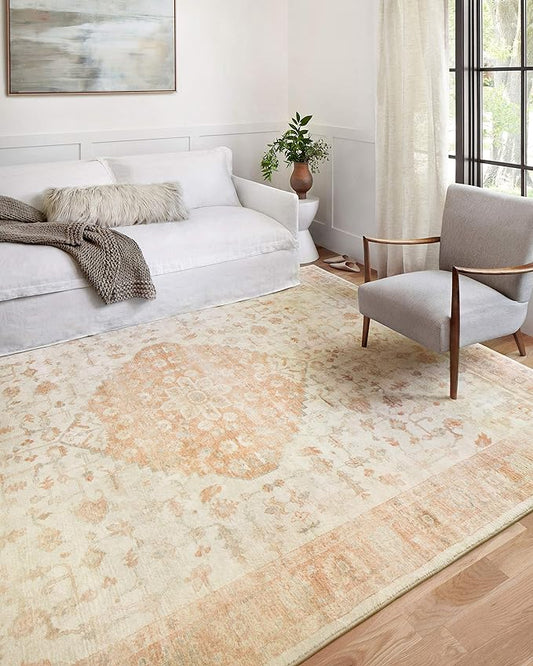 Loloi II Rosette Ivory/Terracotta 2'-6" x 7'-6" Runner Rug