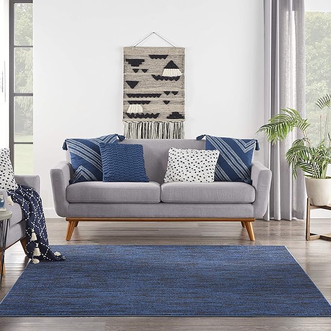 Nourison Essentials 7' x Square Midnight Blue Outdoor Indoor/Outdoor Rug