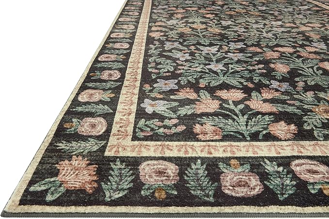Rifle Paper Co. x Loloi Eden Collection EDE-02 Mughal Garden Black 2'-6" x 11'-6" Runner Rug