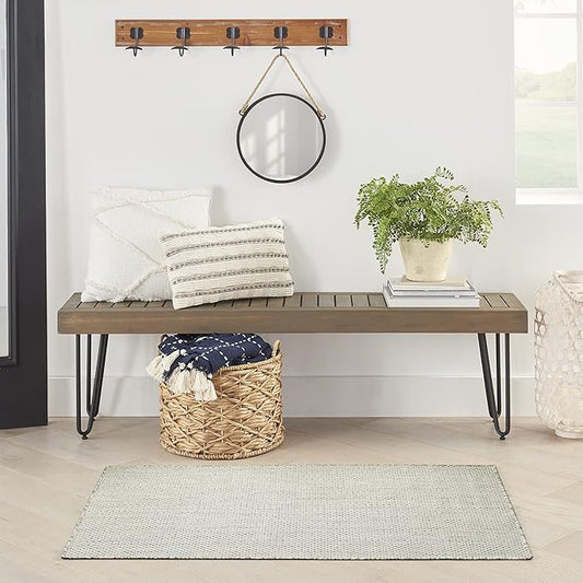 Nourison Courtyard Indoor/Outdoor Ivory Silver 3' x 5' Area Rug, Geometric, Easy Cleaning, Non Shedding, Bed Room, Living Room, Dining Room, Deck, Patio, Backyard (3x5)