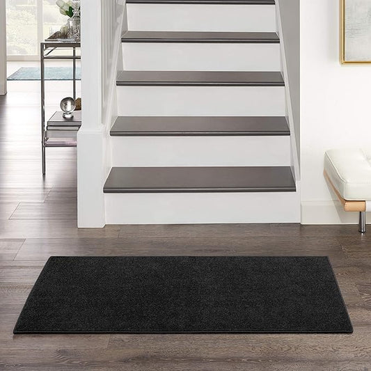 Nourison Essentials 2' x 4' Black Fabric Outdoor Area Rug (2' x 4')