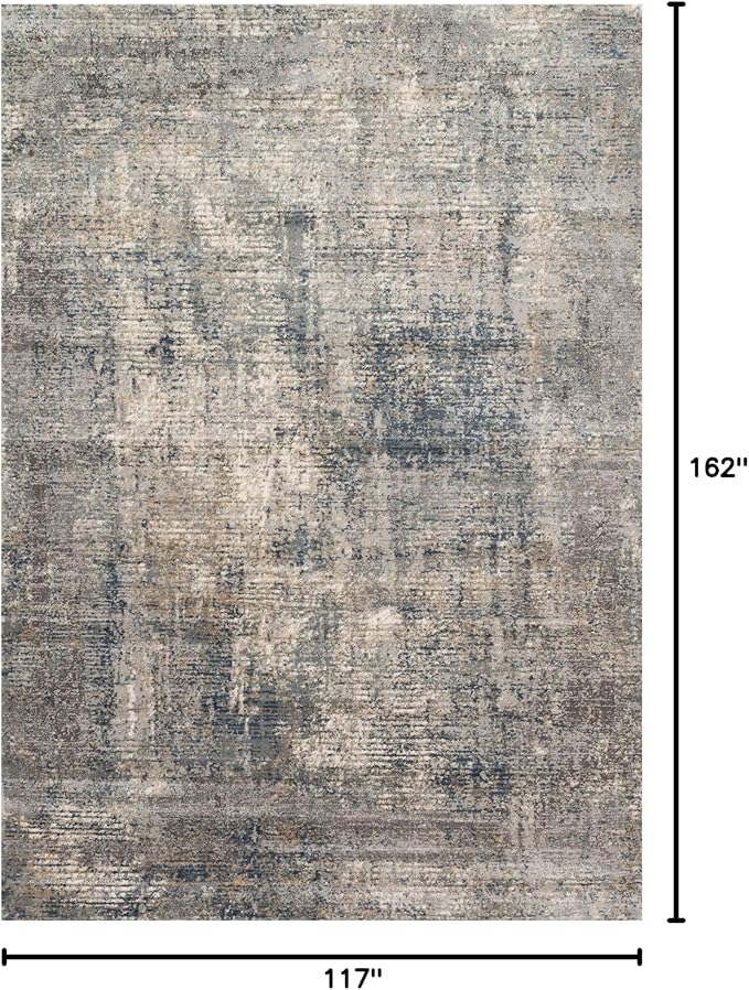 Loloi Teagan Collection 9'-9" x 13'-6" Area Rug in Denim/Slate - Large, Soft Neutral Rug, High-Traffic for Living Room, Bedroom, Home Office, Dining Area