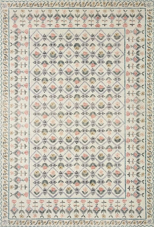Rifle Paper Co. x Loloi Eden Collection EDE-03 Lattice Ivory 2'-6" x 11'-6" Runner Rug
