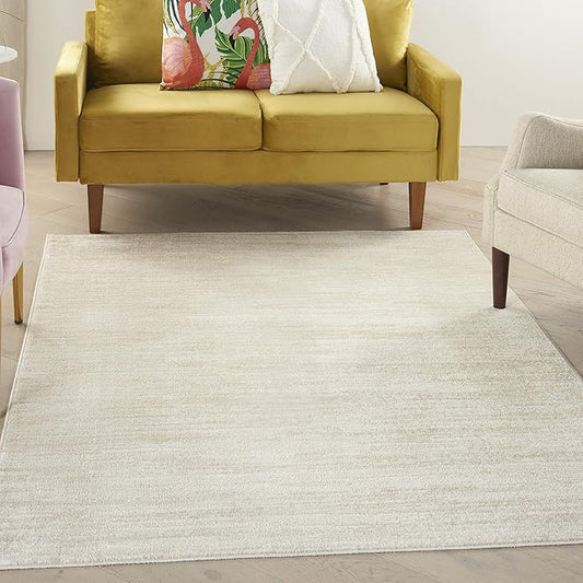 Nourison Essentials 5' x 8' Ivory Beige Fabric Outdoor Area Rug (5' x 8')