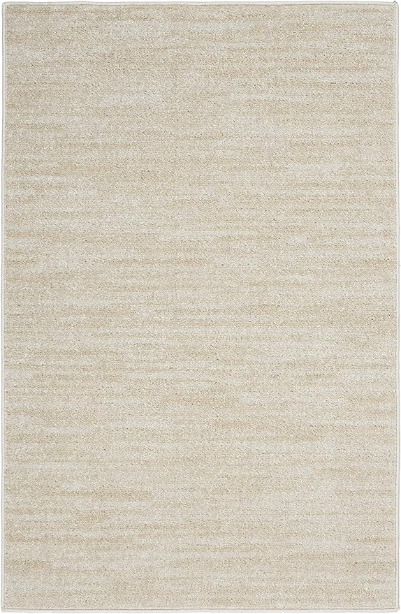 Nourison Essentials Indoor/Outdoor Ivory Beige 2' x 4' Area Rug, Easy Cleaning, Non Shedding, Bed Room, Living Room, Dining Room, Backyard, Deck, Patio (2x4)