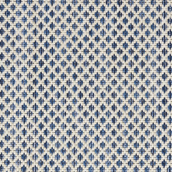 Nourison Courtyard 10' Runner Ivory Blue Fabric Modern Area Rug (10' Runner)