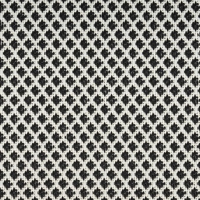 Nourison Courtyard Black White 2' x 6' Area Rug - Easy Clean, Non Shedding, Bed Room, Living Room, Dining Room, Kitchen (6' Runner)