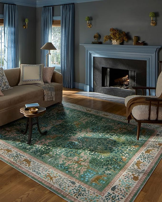 Loloi Rifle Paper Co. Canopy Collection CNP-02 Sage/Blush 2'-0" x 3'-0" Accent Rug