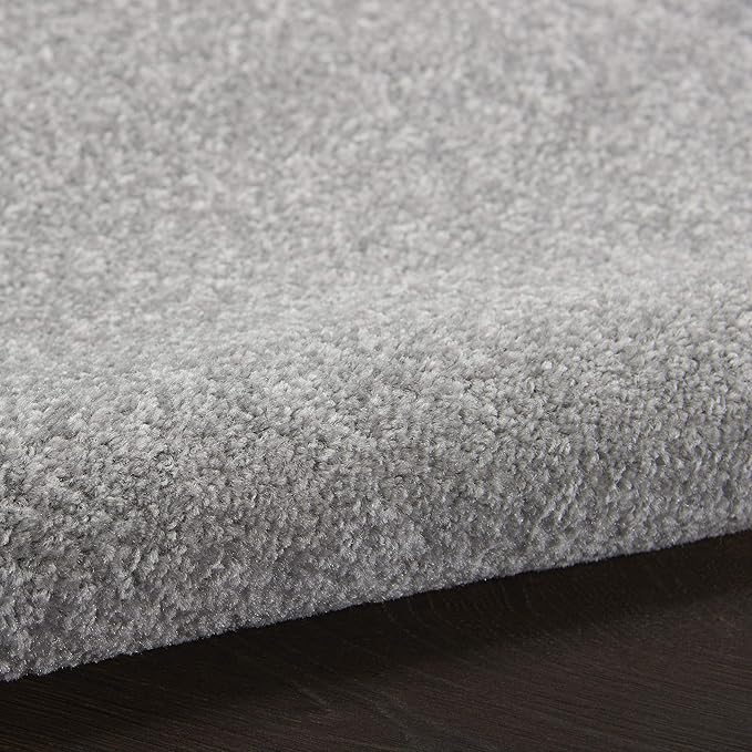 Nourison Essentials Indoor/Outdoor Silver Grey 10' x 14' Area Rug, Easy Cleaning, Non Shedding, Bed Room, Living Room, Dining Room, Backyard, Deck, Patio (10x14)