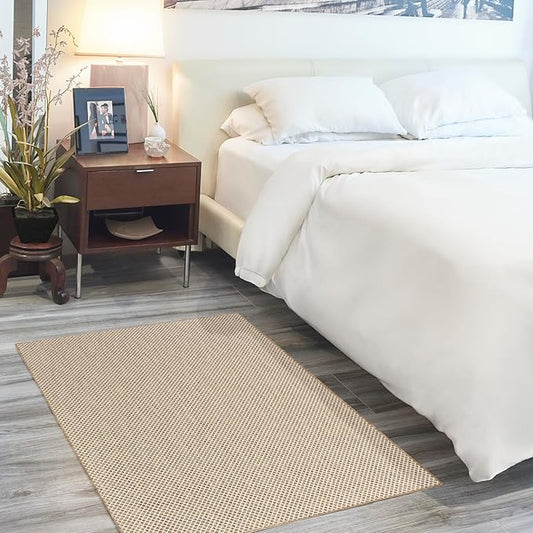 Nourison Courtyard Jute Ivory 2' x 3' Area Rug - Easy Clean, Non Shedding, Bed Room, Living Room, Dining Room, Kitchen (2' x 3')