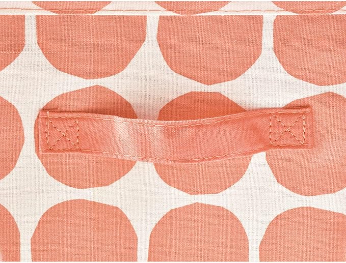 iDesign Dot Fabric Storage Bin, Angled Medium Basket Container with Dual Side Handles for Closet, Bedroom, Toys, Nursery - Coral