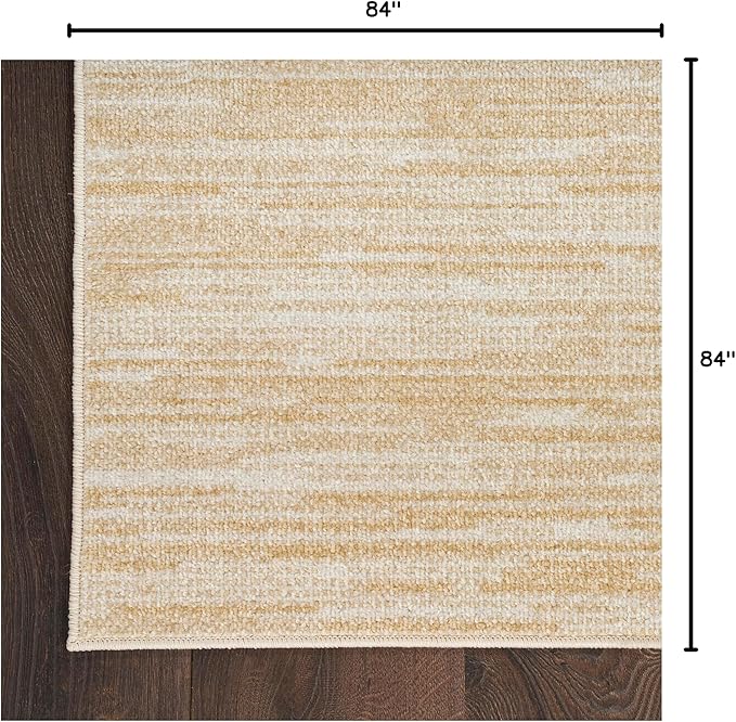 Nourison Essentials 7' x Square Ivory Gold Fabric Area Rug