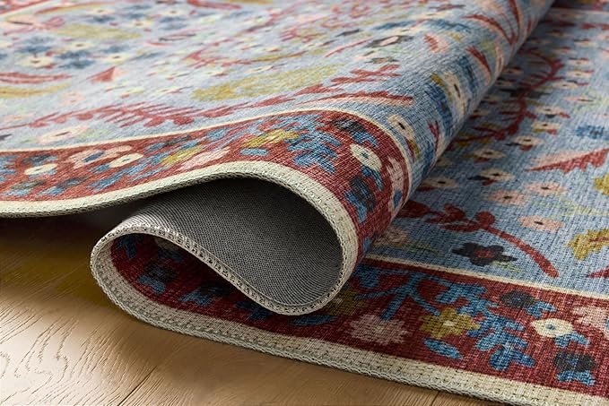 Loloi Rifle Paper Co. Canopy Collection CNP-03 Red/Blue 3'-9" x 5'-9" Accent Rug