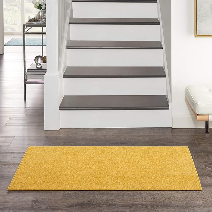 Nourison Essentials Indoor/Outdoor Yellow 2' x 4' Area Rug, Easy Cleaning, Non Shedding, Bed Room, Living Room, Dining Room, Backyard, Deck, Patio (2x4)