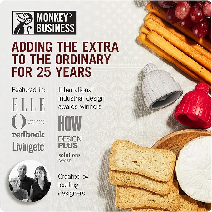 Beanie Cap Decorative Silicone Bottle Stopper in a Gift Box, Set of Two, Novelty Cork, Beverage and Wine Keeper, Champagne Bottle stoppers (Red & Grey)