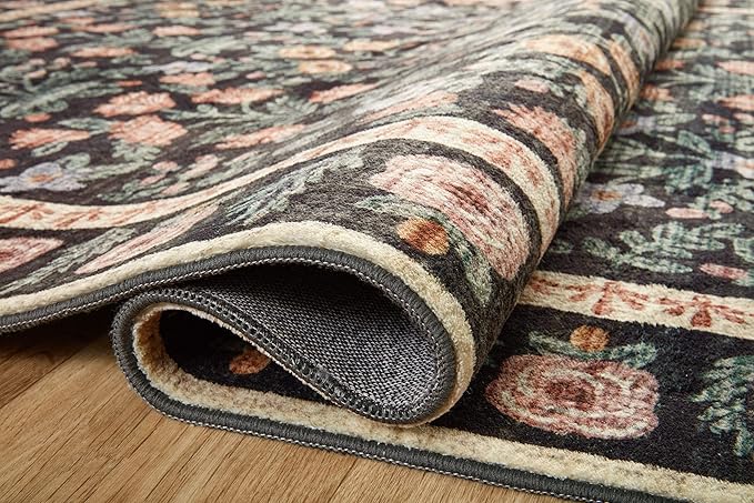Rifle Paper Co. x Loloi Eden Collection EDE-02 Mughal Garden Black 2'-6" x 11'-6" Runner Rug