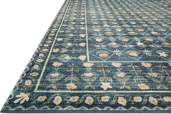Rifle Paper Co. x Loloi Eden Collection EDE-03 Lattice Indigo 8'-6" x 11'-6" Area Rug