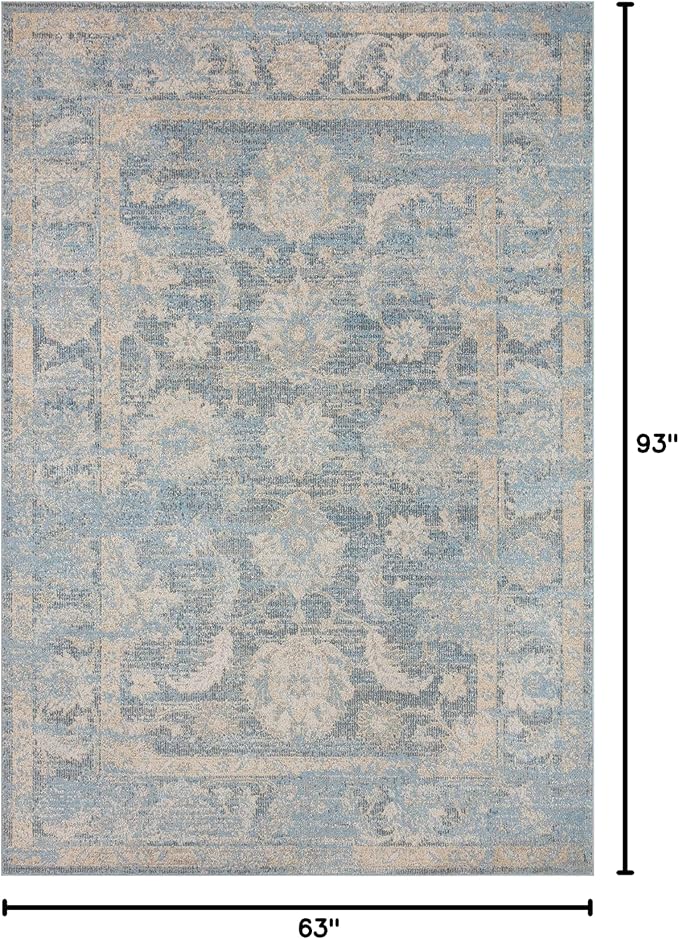 Loloi II Odette Collection ODT-03 Sky/Beige 5'-3" x 7'-9" Area Rug