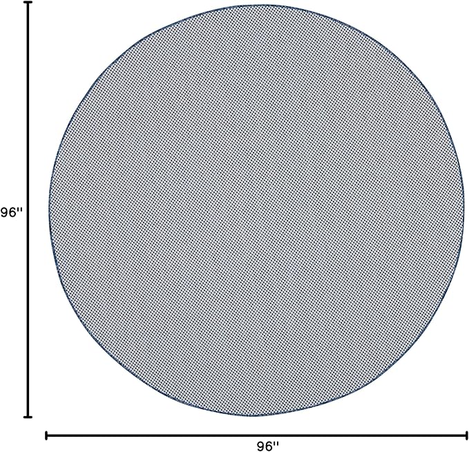 Nourison Courtyard 8' x Round Ivory Blue Fabric Modern Area Rug (8' Round)