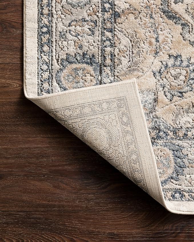 Loloi Teagan Collection 5'-3" x 7'-6" Area Rug in Natural/Lt. Grey - Large, Soft Neutral Rug, High-Traffic for Living Room, Bedroom, Home Office, Dining Area