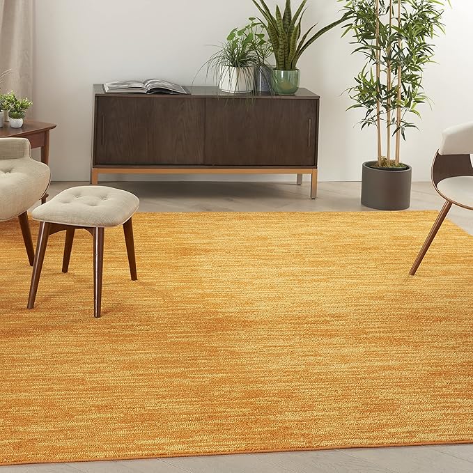 Nourison Essentials 108x108 Square Contemporary Fabric Area Rug in Sunburst