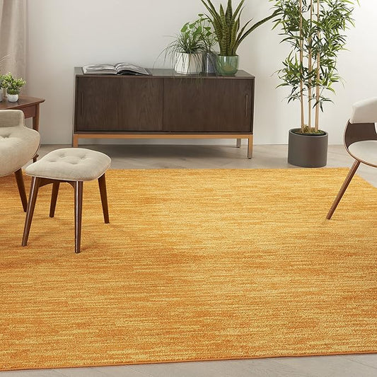 Nourison Essentials 108x108 Square Contemporary Fabric Area Rug in Sunburst