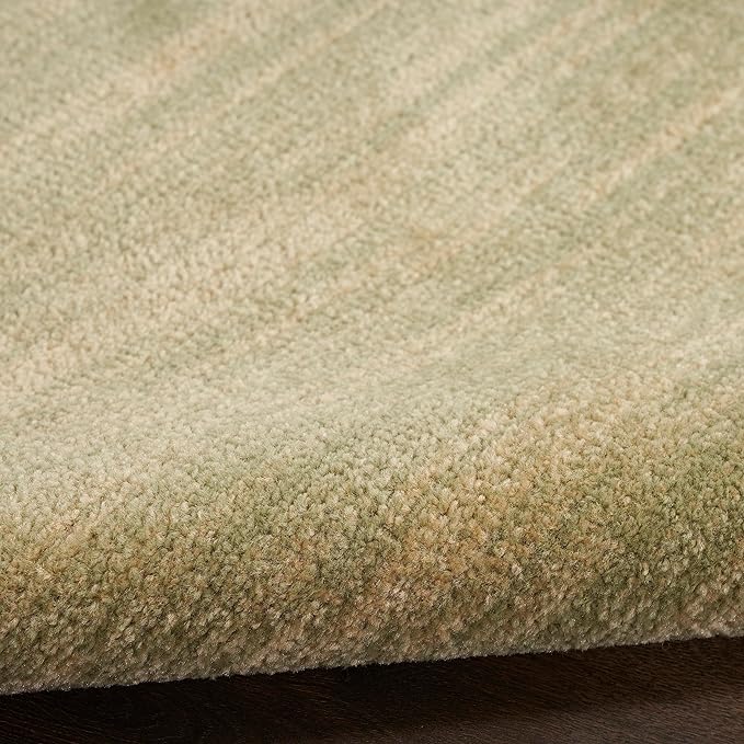 Nourison Essentials Indoor/Outdoor Green Gold 5' x Square Area Rug, Easy Cleaning, Non Shedding, Bed Room, Living Room, Dining Room, Backyard, Deck, Patio (5 Square)