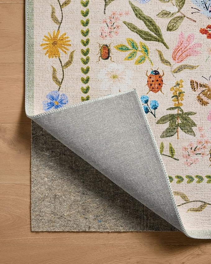 Loloi Rifle Paper Co. Canopy Collection CNP-04 Cream/Multi 3'-9" x 5'-9" Accent Rug