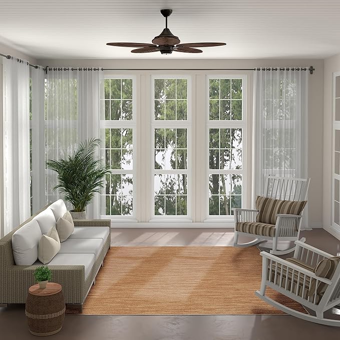 Nourison Essentials Indoor/Outdoor Rust 7' x 10' Area Rug, Easy Cleaning, Non Shedding, Bed Room, Living Room, Dining Room, Backyard, Deck, Patio (7x10)