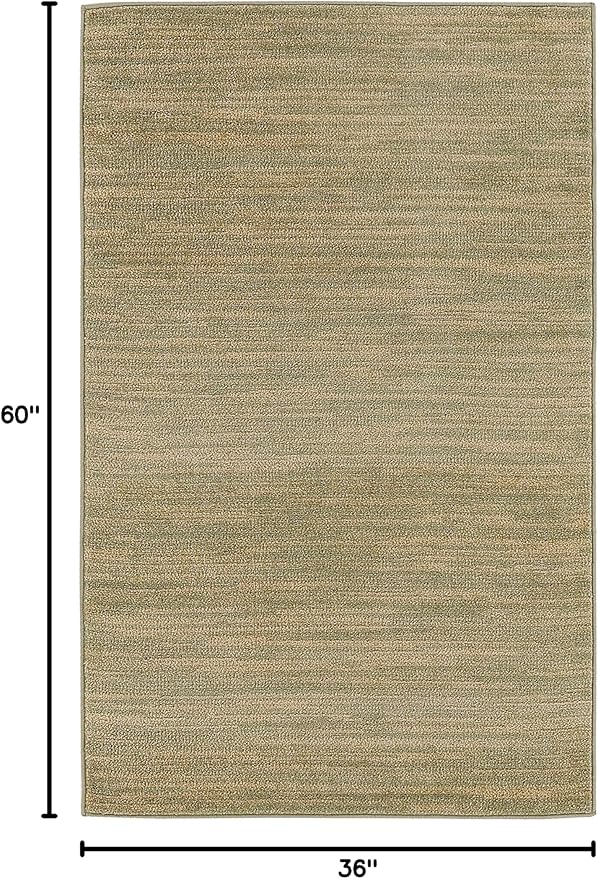 Nourison Essentials Indoor/Outdoor Green Gold 3' x 5' Area Rug, Easy Cleaning, Non Shedding, Bed Room, Living Room, Dining Room, Backyard, Deck, Patio (3x5)