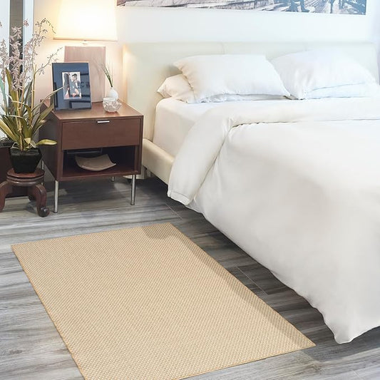 Nourison Courtyard Natural 2' x 3' Area Rug - Easy Clean, Non Shedding, Bed Room, Living Room, Dining Room, Kitchen (2' x 3')