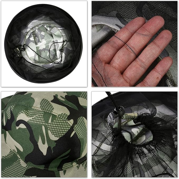 Head Net with Removable Mesh Hidden Netting, Design for Outdoor Fishing Gardening