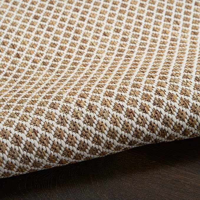 Nourison Courtyard Jute Ivory 2'2" x 8' Area Rug - Easy Clean, Non Shedding, Bed Room, Living Room, Dining Room, Kitchen (8' Runner)