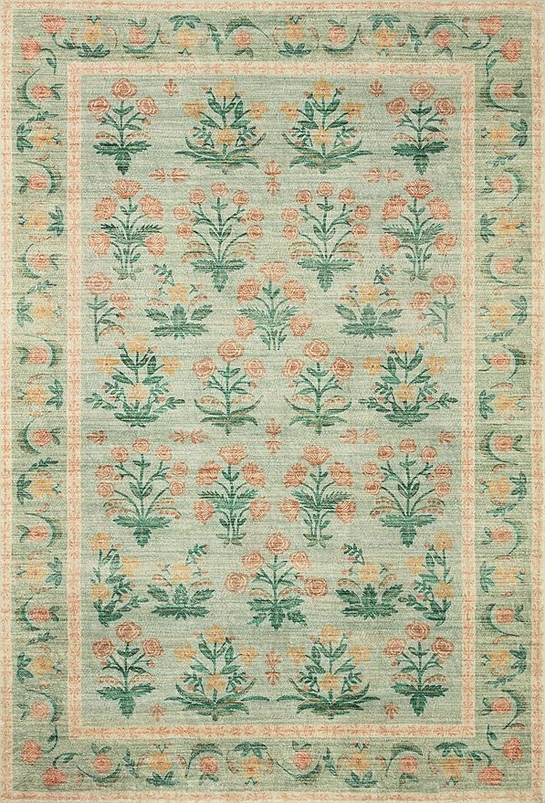 Rifle Paper Co. x Loloi Eden Collection EDE-01 Mughal Rose Moss 2'-3" x 3'-9" Accent Rug