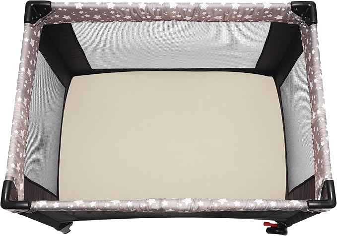 Pack and Play Sheets Fitted, 2 Pack Pack n Play Sheets for Graco Pack n Play Mattress, Unisex Playard Sheets for Boys Girls (Brown & Green, 38 X 26 Inch)