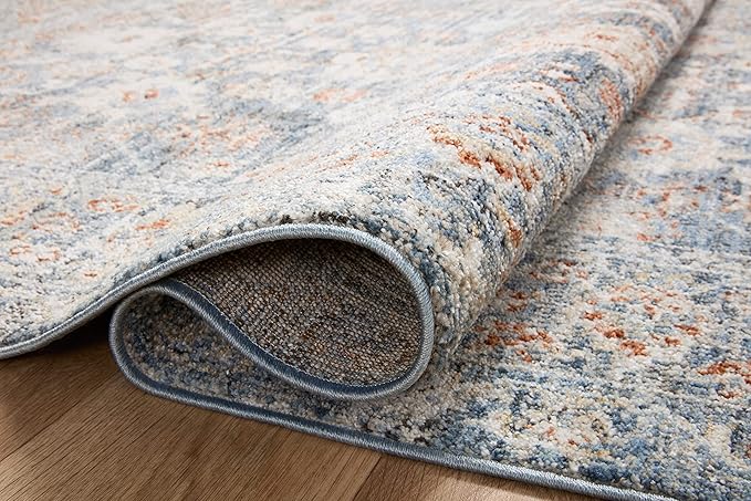 Loloi II Odette Collection ODT-07 Sky/Rust 4'-0" x 6'-0" Accent Rug
