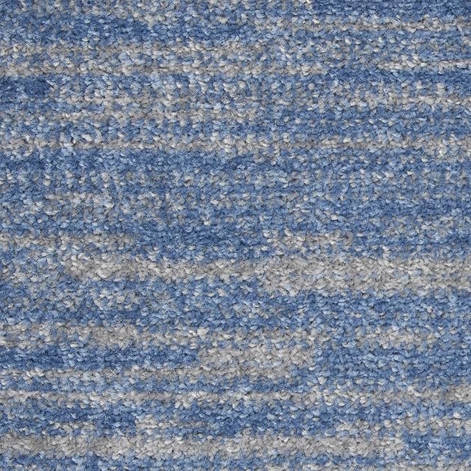 Nourison Essentials Indoor/Outdoor Blue/Grey 10' x 14' Area Rug, Easy Cleaning, Non Shedding, Bed Room, Living Room, Dining Room, Backyard, Deck, Patio (10x14)